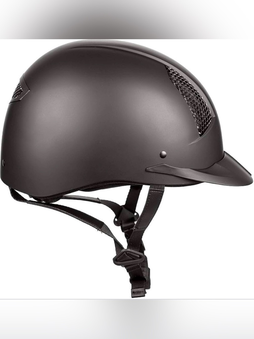 Matte Black Equestrian Riding Helmet with Vent Panels - used once - Picture 2 of 5
